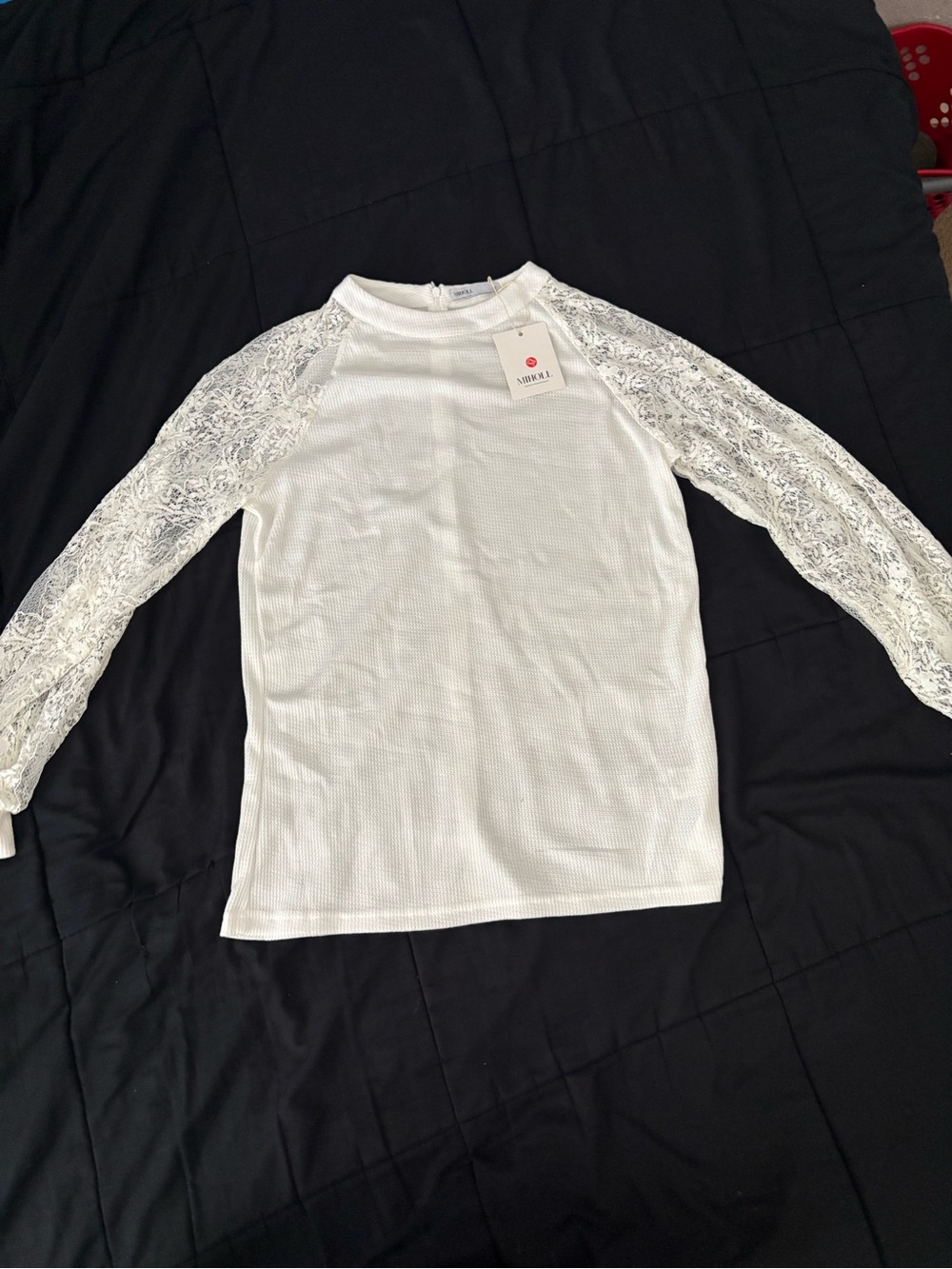 White Lace Sleeve Long-Sleeve Women's Top by Justice